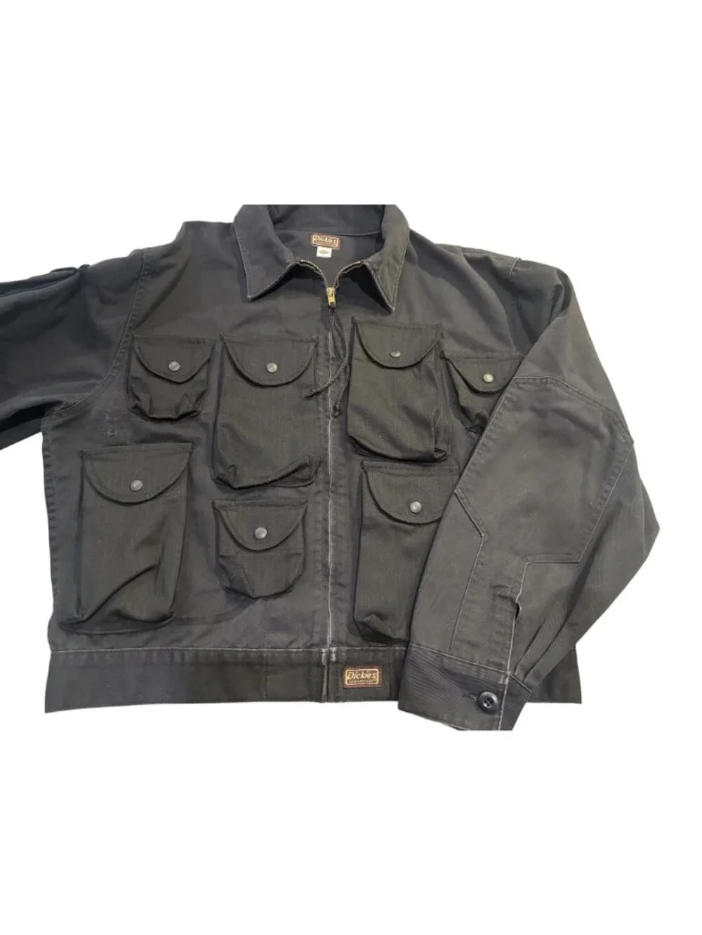 Dickies Vintage Multi-Pocket Zip Jacket in Black